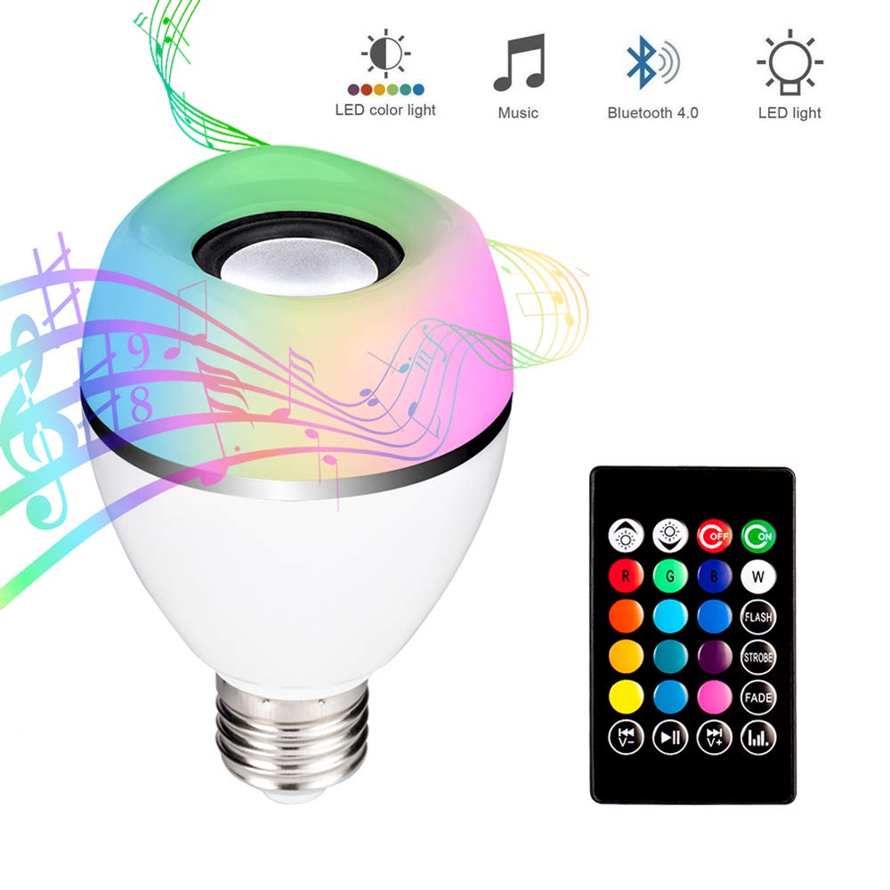 Bsod Smart Muziek Rose Kleurrijke Led Lamp Met Bluetooth Speaker Rgb Warm + Wit Licht Dimbare Draadloze Afstandsbediening Rgbcct E27 lamp