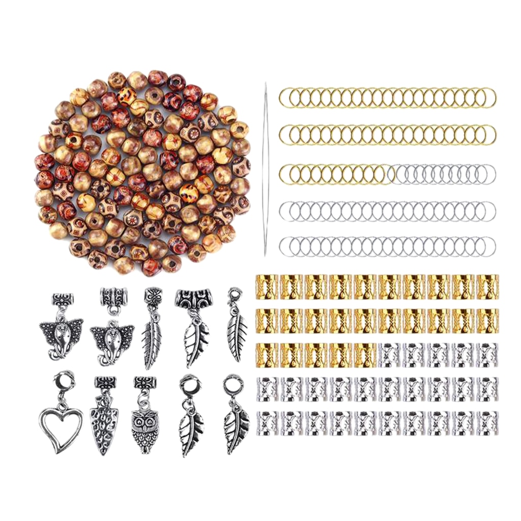 Cuentas para Dreadlocks, accesorios para el cabello, decoraciones, cuentas ovaladas redondas, agujas