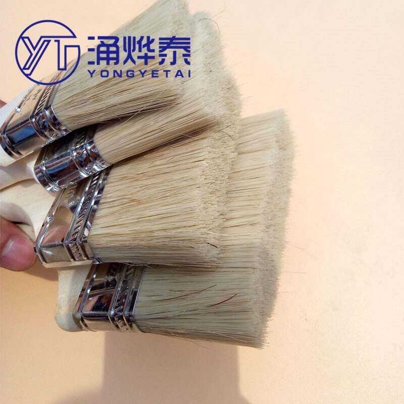 Yyt hårbørste malingbørste 8 tommer gris hår brun hårbørste fortykket rengøring marine børstehår industriel støvfjernelse