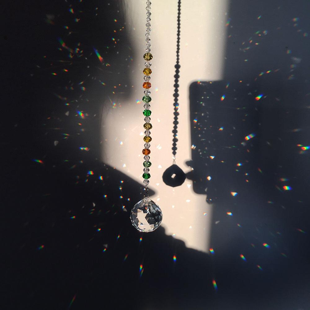 2PK 30mm/ Sets Hanging Crystal Suncatchers for Window Rainbow Maker sun catcher ,Garden Christmas Tree Decorations