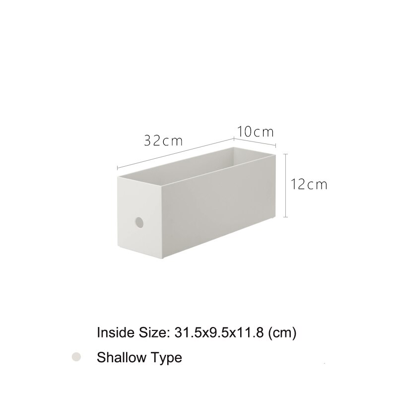 Shimoyama Kantoor Opbergdoos Desktop Bestand Document Papier Organizer Box Multi-Functionele Boeken Potlood Diversen Plastic Kast Doos: Shallow Type