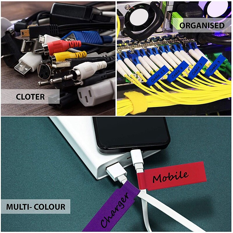 PPYY-600Pcs/20 Vellen Kabel Etiketten Tags Kabel Markers Zelfklevende Kabel Labels Waterdicht Scheurvast Draad Labels