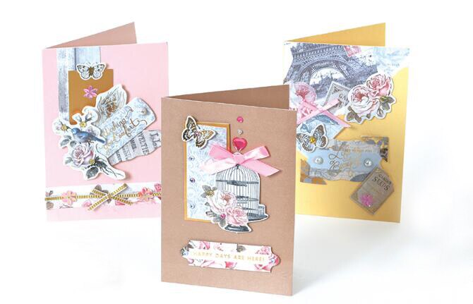 vintage flower card material making set diy paper card craft simple card making supplies