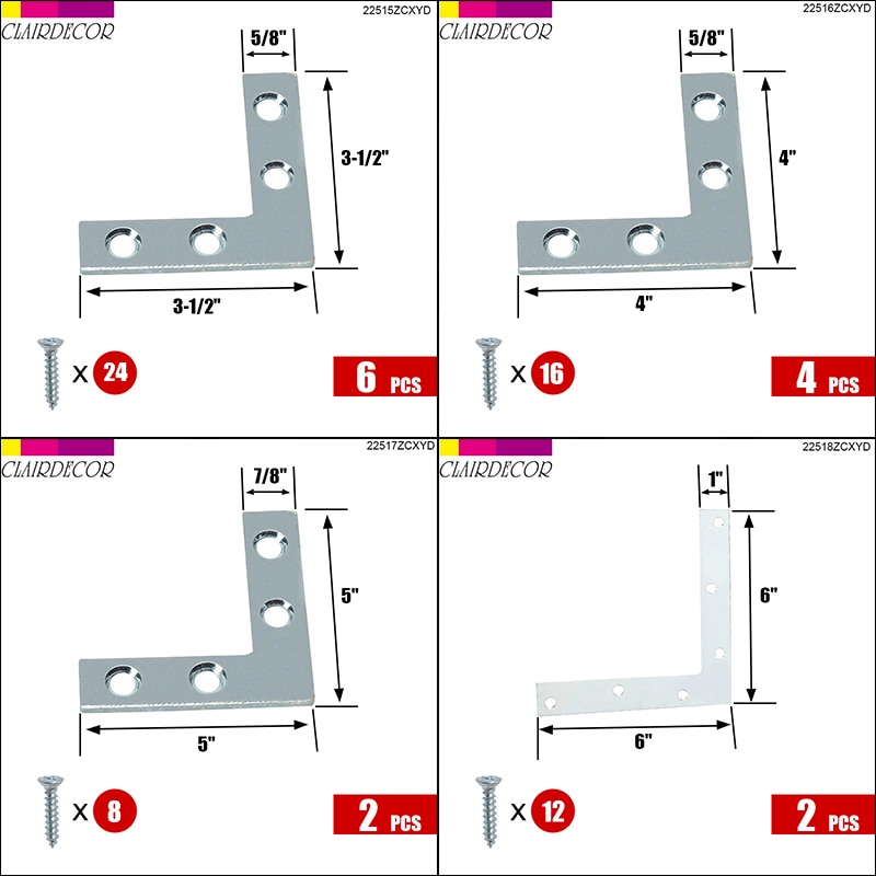 Platte Hoek Rechts 90 Graden Hoek Beugel Reparatie Plaat Bevestiging Brace
