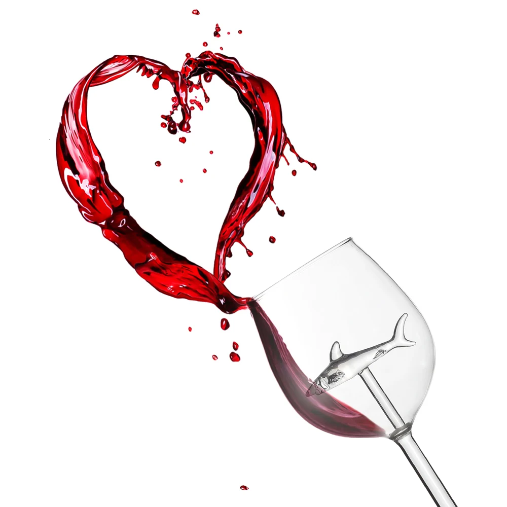 Copo de vidro europeu vidro de cristal tubarão vinho tinto copo de vidro garrafa de vinho de salto alto tubarão vinho tinto copo de festa de casamento presente