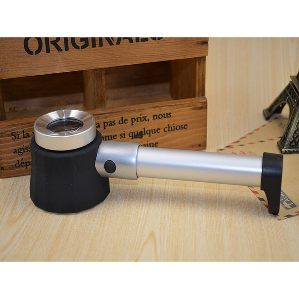 Optical Glass magnifying glass 10X LED Magnifier Magnifying Reading Map Jewelry Tool Loupe with Measure Scale Handheld