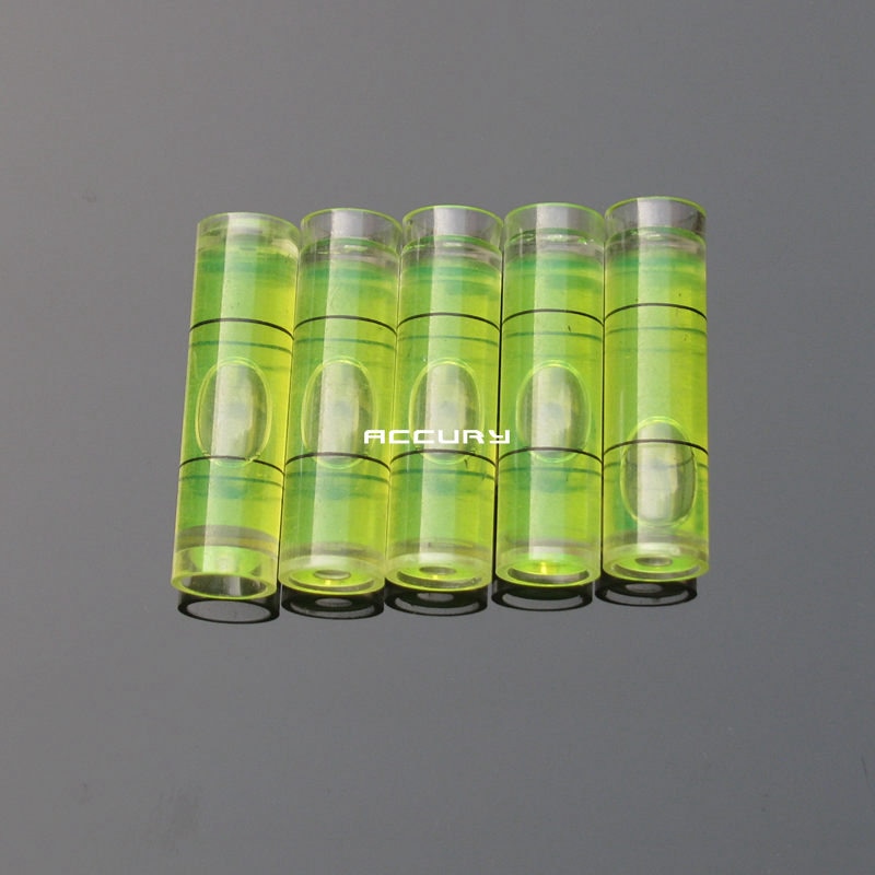 100pcs 9.5*34mm Cylindrical Bubble level spirit level vial Acrylic levels for Frame or Hanging wall TV