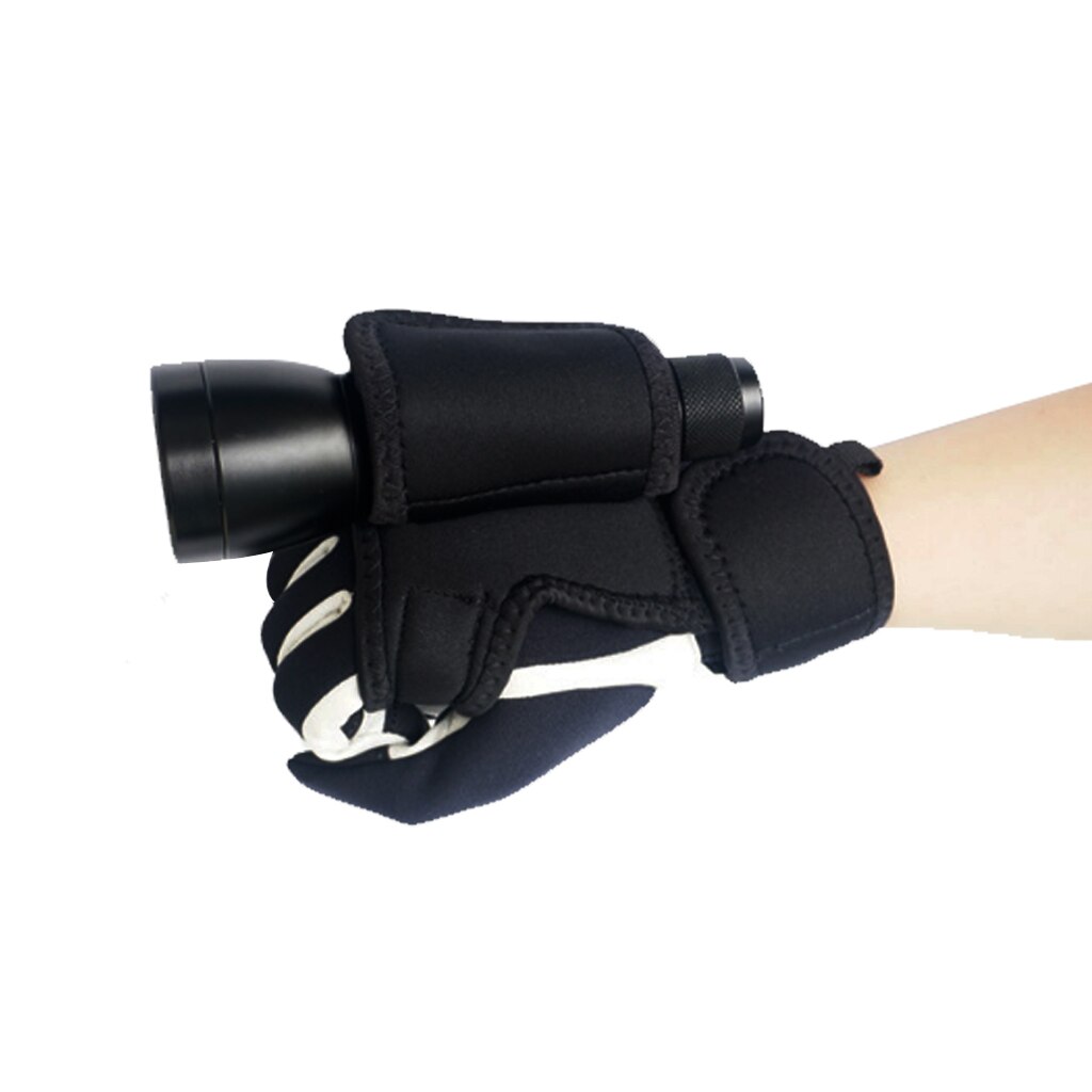 Scuba Diving Dive Underwater Torch LED Flashlight Hand Free Holder Glove Holster Hand Mount