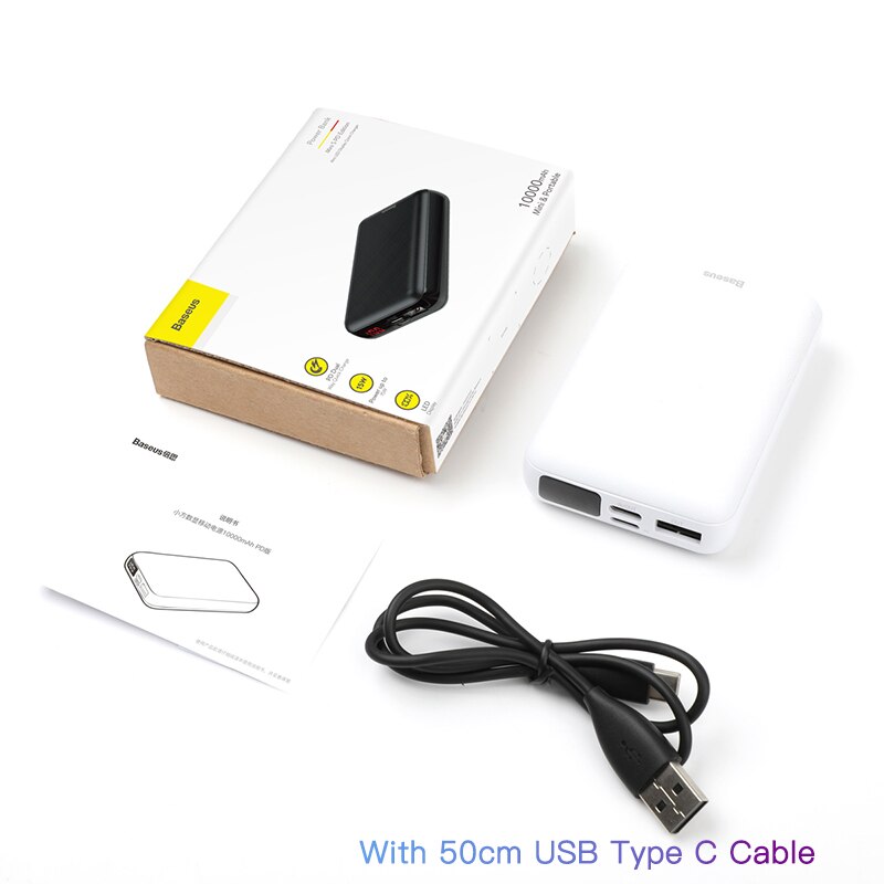 Baseus 10000 mAh USB PD 3A Schnelle Lade Power Bank Für iPhone Xs Xs Max USB Aufladen Power Für Samasung xiaomi Huawei Bank