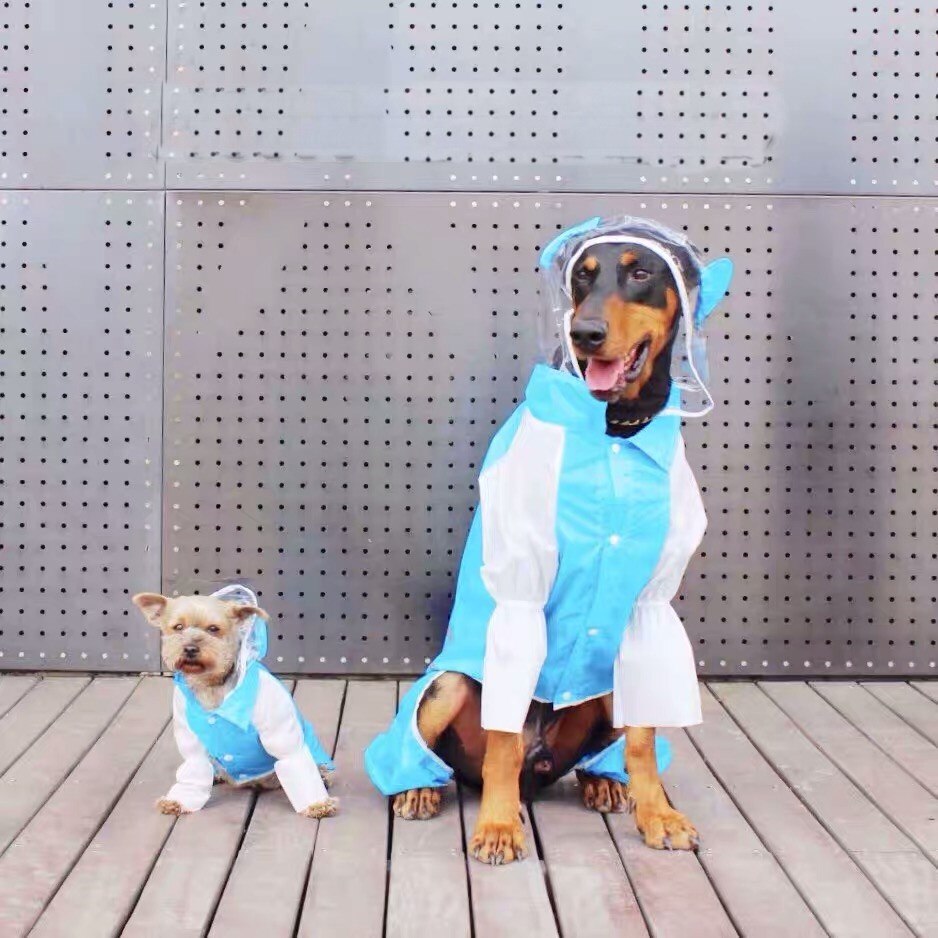 Pet Dog Raincoat Waterproof Jacket For Small Medium Large Dogs Rain Coat Pet Clothes Puppy Doberman Schnauzer Pug TLC20