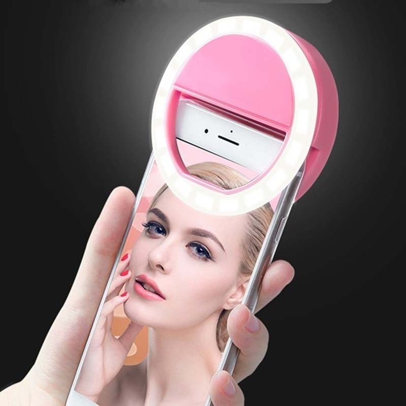 Espejo cosmético LED para teléfono móvil, artefacto de luz de fotografía , herramientas de belleza para relleno de fotos, espejo de maquillaje ligero