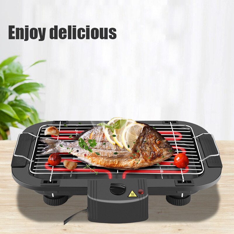 220v 2 in 1Electric BBQ Grill 2000W Household Barbecue Machine Grill Electric Hotplate Smokeless Grilled Meat Pan Electric Grill