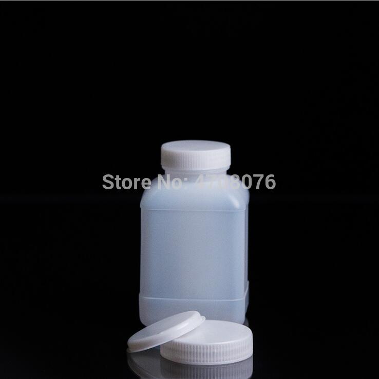 PE lab reagent bottle with scale mark Plastic sample bottle with screw cover rectangle for chemical experiment 500ml 6pcs/pack
