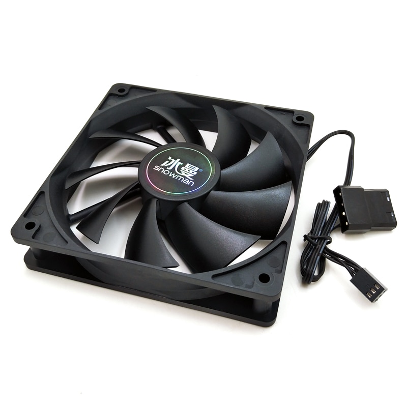 Muñeco de nieve de 120mm, ventilador de caja de ordenador, Ultra silencioso, 12CM, Enfriador de PC, 3 pines, 12V, CC, radiador de chasis, 1000RPM