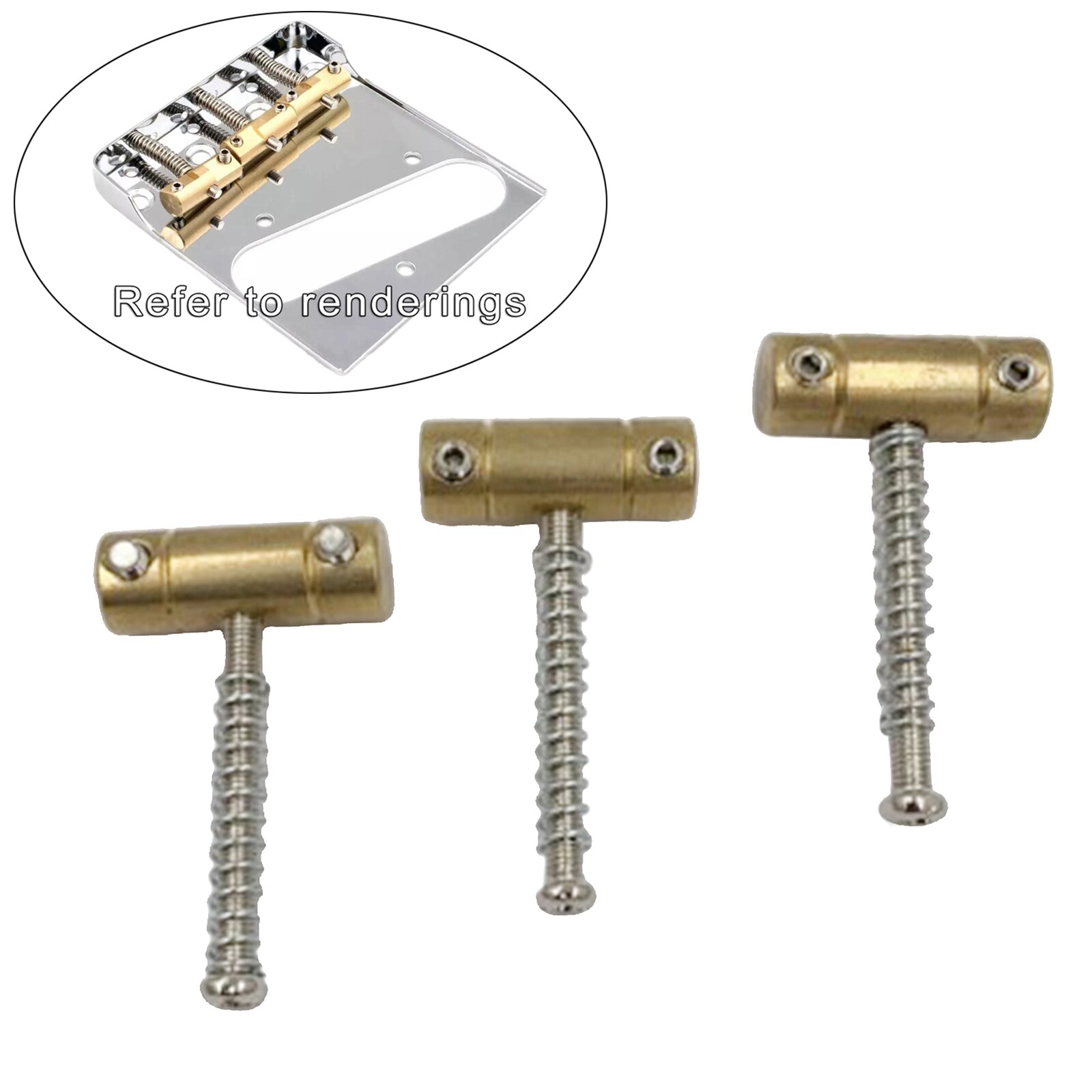 Pack Van 3 Messing Vaste Klassieke Gitaar Gecompenseerd Brug Zadels Voor Tl Stijl 6 Snaren Gitaar Onderdelen Accessoires