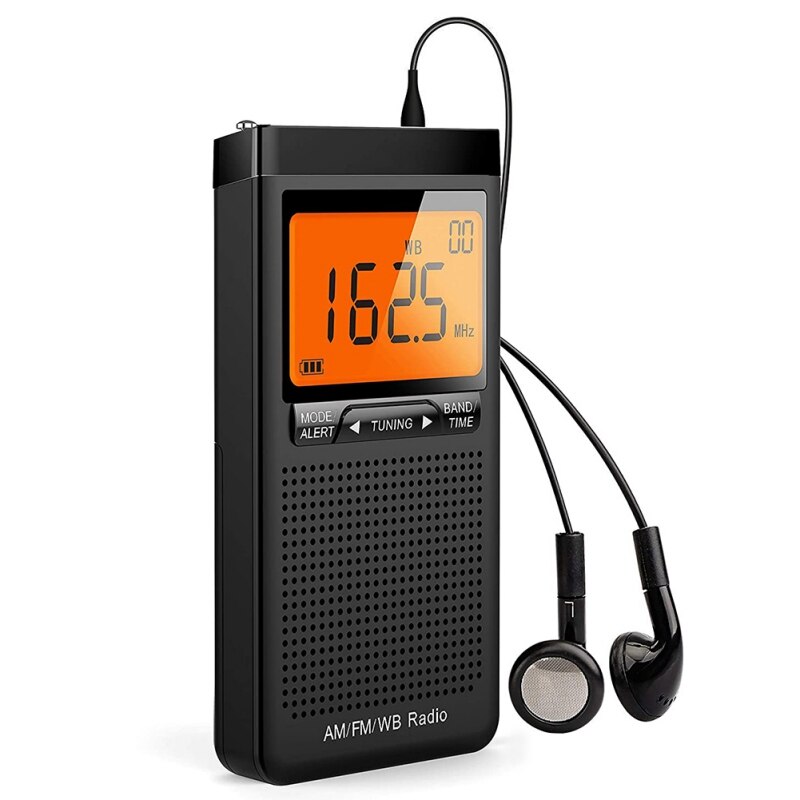 Emergency Pocket NOAA AM FM Weather Radio Compact Portable Auto-Search Battery Hand-cranked Radio