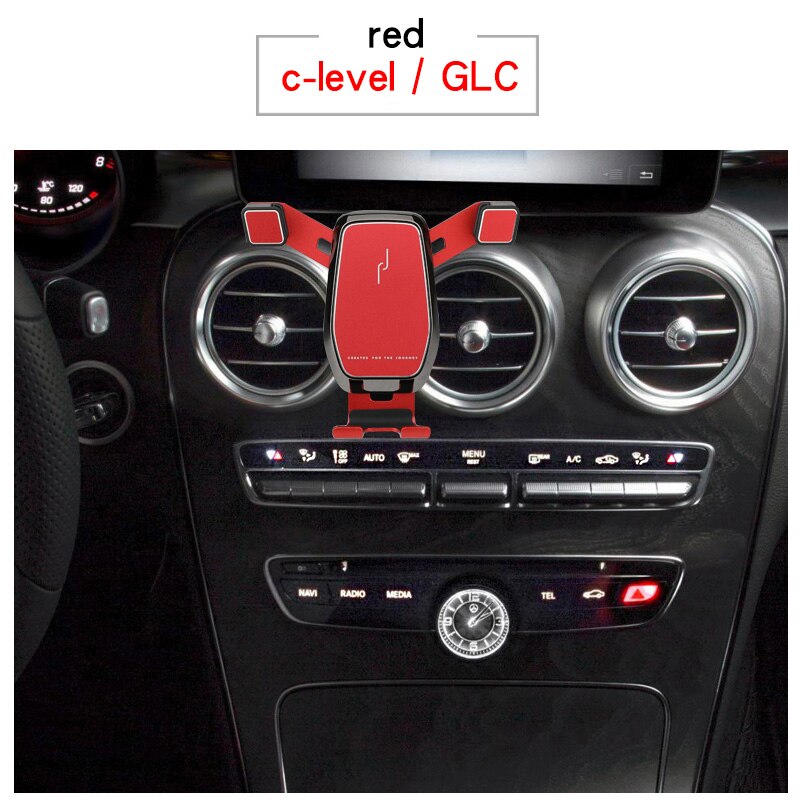 Biltelefon holder til mercedes-benz  w205 c- klasse  c260 c200 c300 glc 260 coupe  x253 glc 200 300 eftermontering specielt tilbehør: Rød
