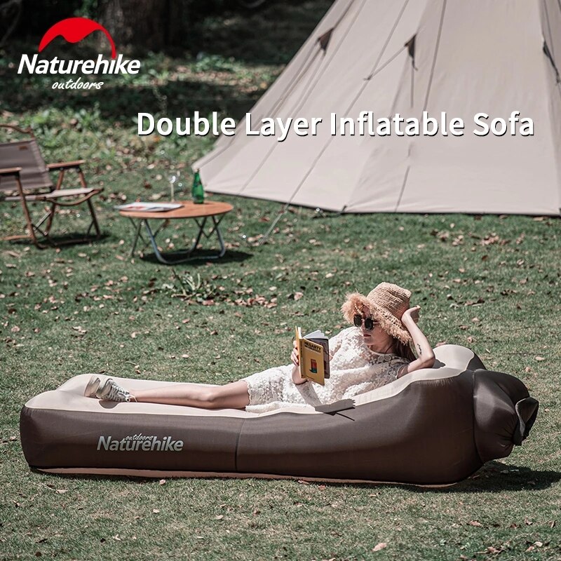 Naturehike Waterproof Portable Double Layer Inflatable Sofa Bed Lunch Break Beach Lazy Air Cushion Chair