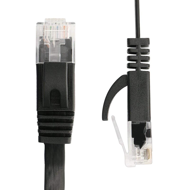 6 stk. 1 ft fladt internetnetværkskabel solid kat 6 højhastigheds patch lan-ledning med snagless  rj45 stik