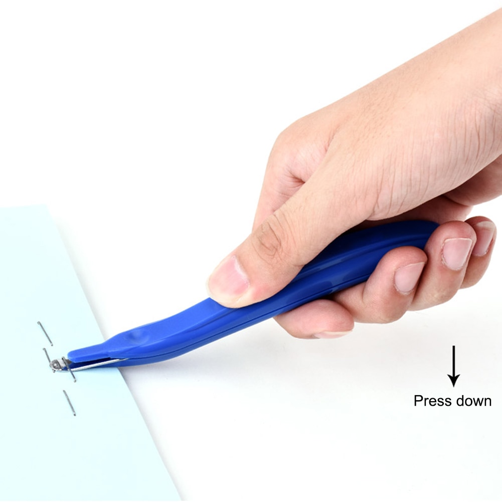 Draagbare Nietje Remover Verwijderbare Pull Pen Type Magnetische Hoofd Nietje Removal Tool Ergonomisch Plastic Gebogen Handvat