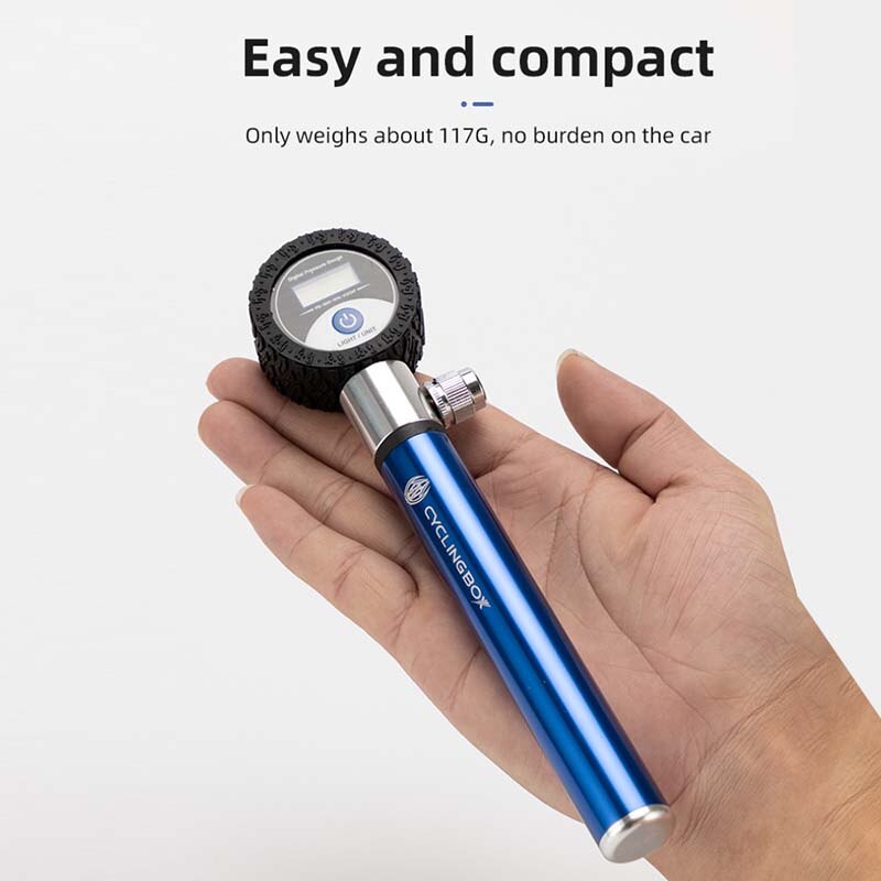 Pompa per bicicletta ad alta pressione montagna bicicletta bellezza bocca francese mini LCD pompa ad aria riparazione pneumatici accessori per biciclette in lega di alluminio