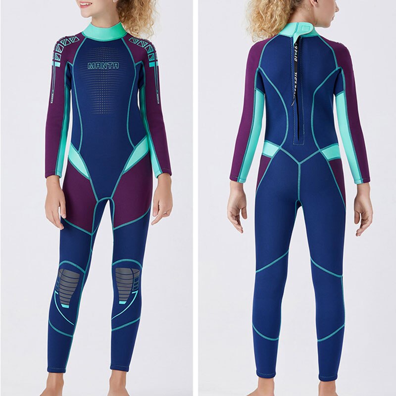 Costumi da bagno per adolescenti Neoprene Triathlon protezione solare invernale abbigliamento meduse tuta elastica a quattro vie Trisuit Surf MC889: Purple / M