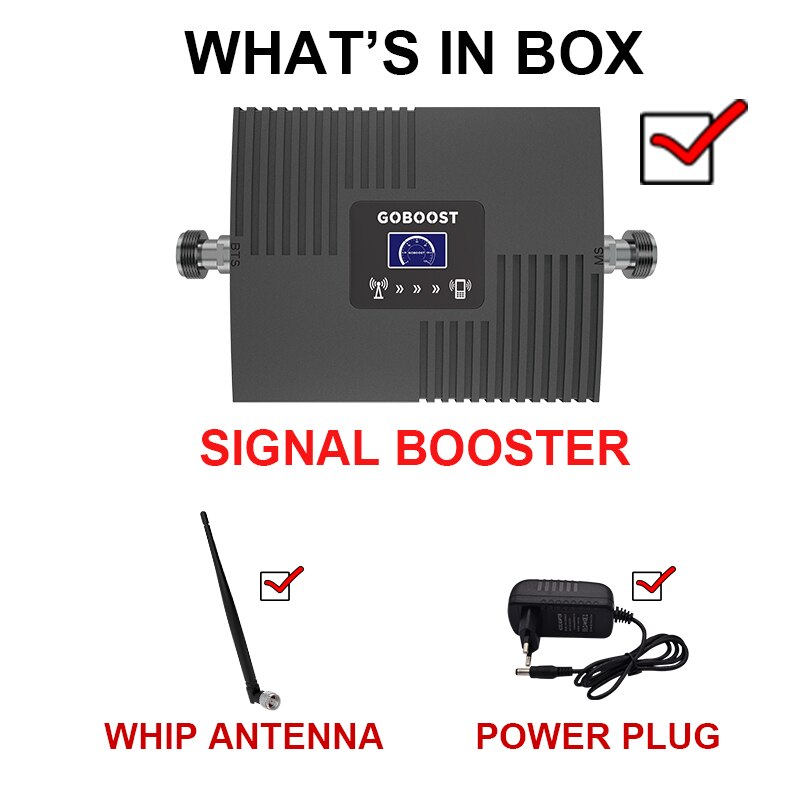 GOBOOST CDMA 850MHz Signal Booster 2g 3g Cell Phone Amplifier Band 5 single Band Repeater With Indoor Whip Antenna