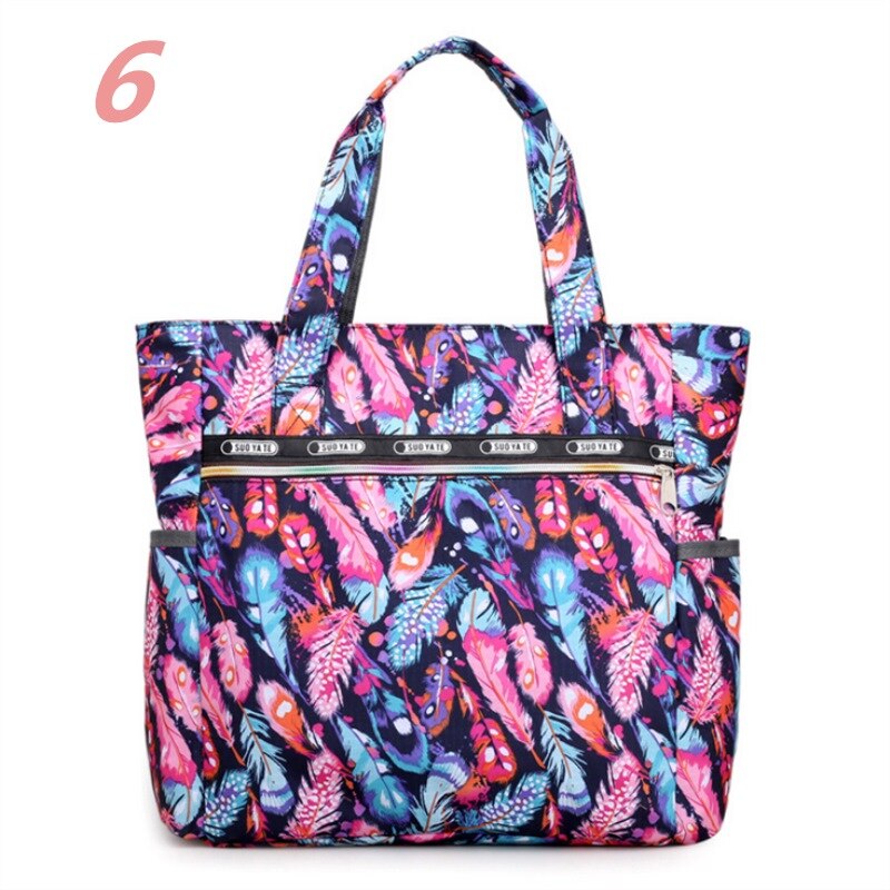 Bolso grande con estampado Floral para mujer, bandolera, bolso de estilo Hobo: F