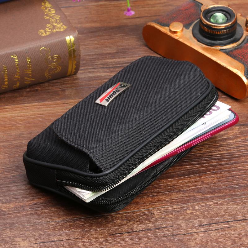 imperméable à l'eau Oxford tissu hommes portefeuille en cuir PU Sports de plein air décontracté pochette carte sac petit porte-cartes fermeture éclair ceinture sac à main