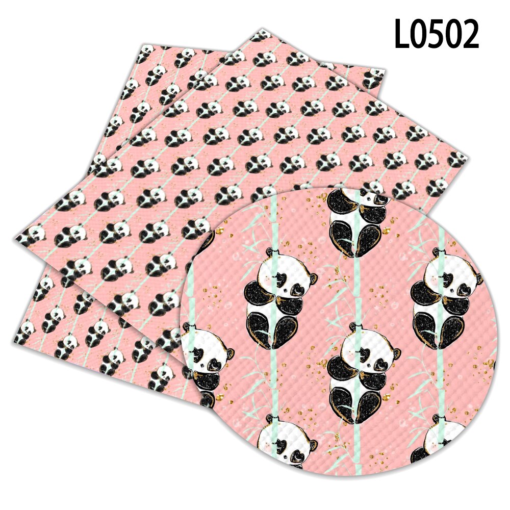Panda De Bande Dessinée Imprimé Simili Cuir Synthétique 22x30 cm BRICOLAGE Matériel De Couture Pour Vêtements L050: L0502