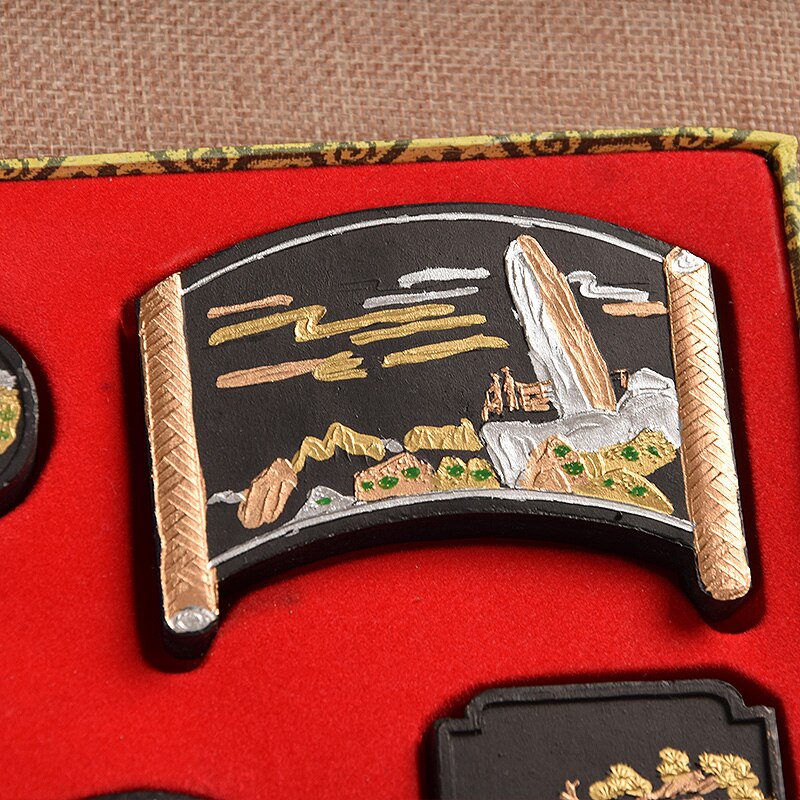 Exquisite Hui Ink Block Traditional Chinese Painting Ink Stick Set Calligraphy Writing Drawing Inker Ink Collection Box Set