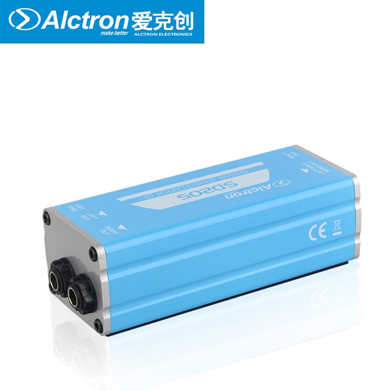 Alctron SD205 passive stereo DI box onvert unbalanced to balance audio signal processor,passive stereo laptop DI