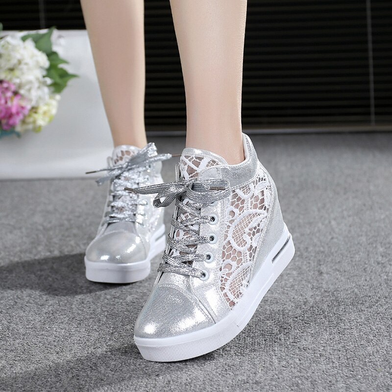 Été femmes chaussures femme respirant maille baskets chaussures plates dentelle mocassins talons épais plate-forme compensées décontracté confort Creepers