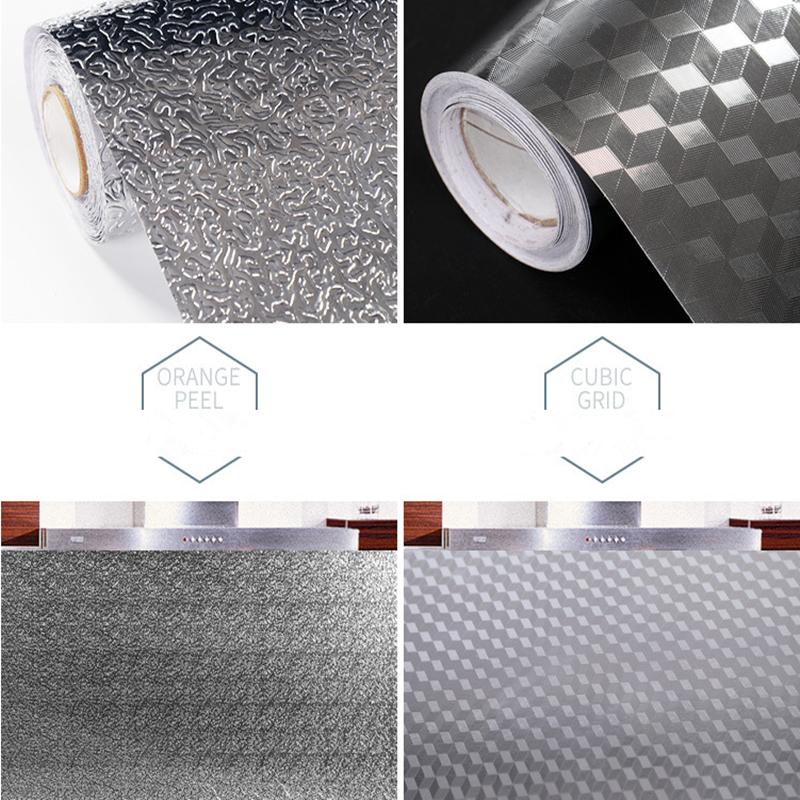 Keuken Olie-Proof Waterdicht Stickers Anti-Fouling Hoge Temperatuur Aluminiumfolie Zelfklevend Behang Kachel Kast stickers