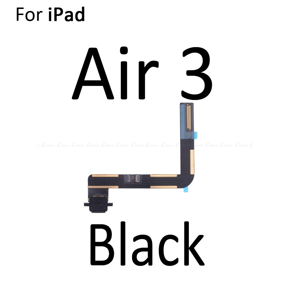 Usb Lader Connector Poort Plug Flex Kabel Voor Ipad 4 Lucht 2 3 Power Opladen Dock Port Flex Reparatie onderdelen: Air 3 2019 Black