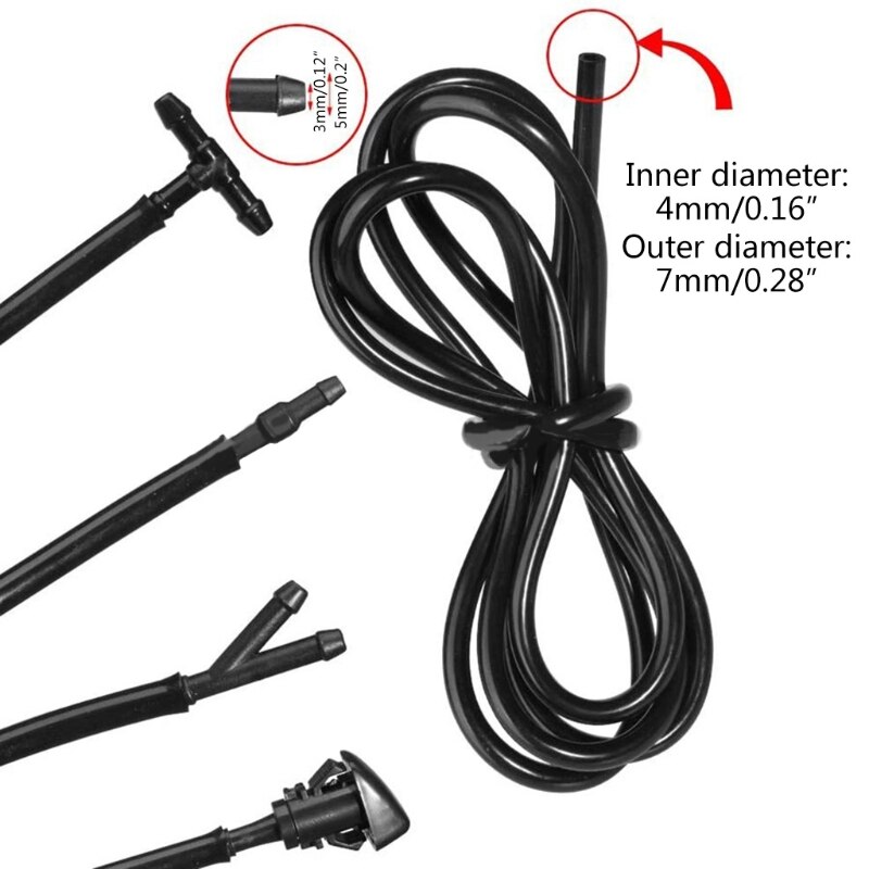 Kit de réparation de tuyau de lave-glace, 50lc, 5m, tuyau isolant universel pour lave-glace automobile