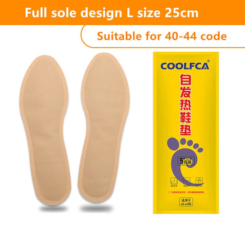 5/10 Winter Self-heating Insoles Boots Foot Warmer Heating Pads No Need For Electric In: L size 5 pairs