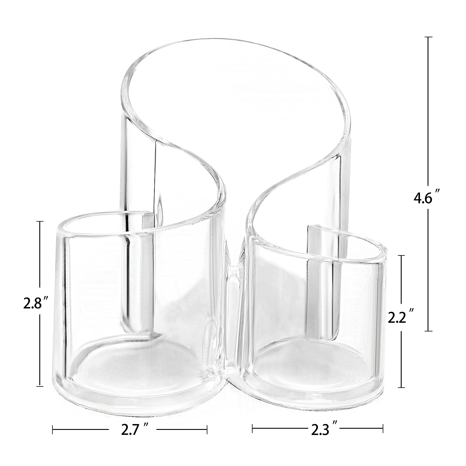 Makeup Brush Holder Organizer Storage 3 Slot Acrylic Cosmetics Brushes Storage Solution Perfume Organizer Makeup Black White: 3 gao