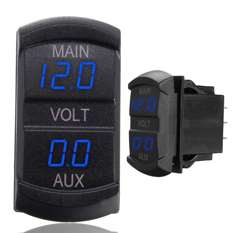 LED DC 10-60V Dual Voltmeter Gauge Voltage Panel Meter Display DC12v