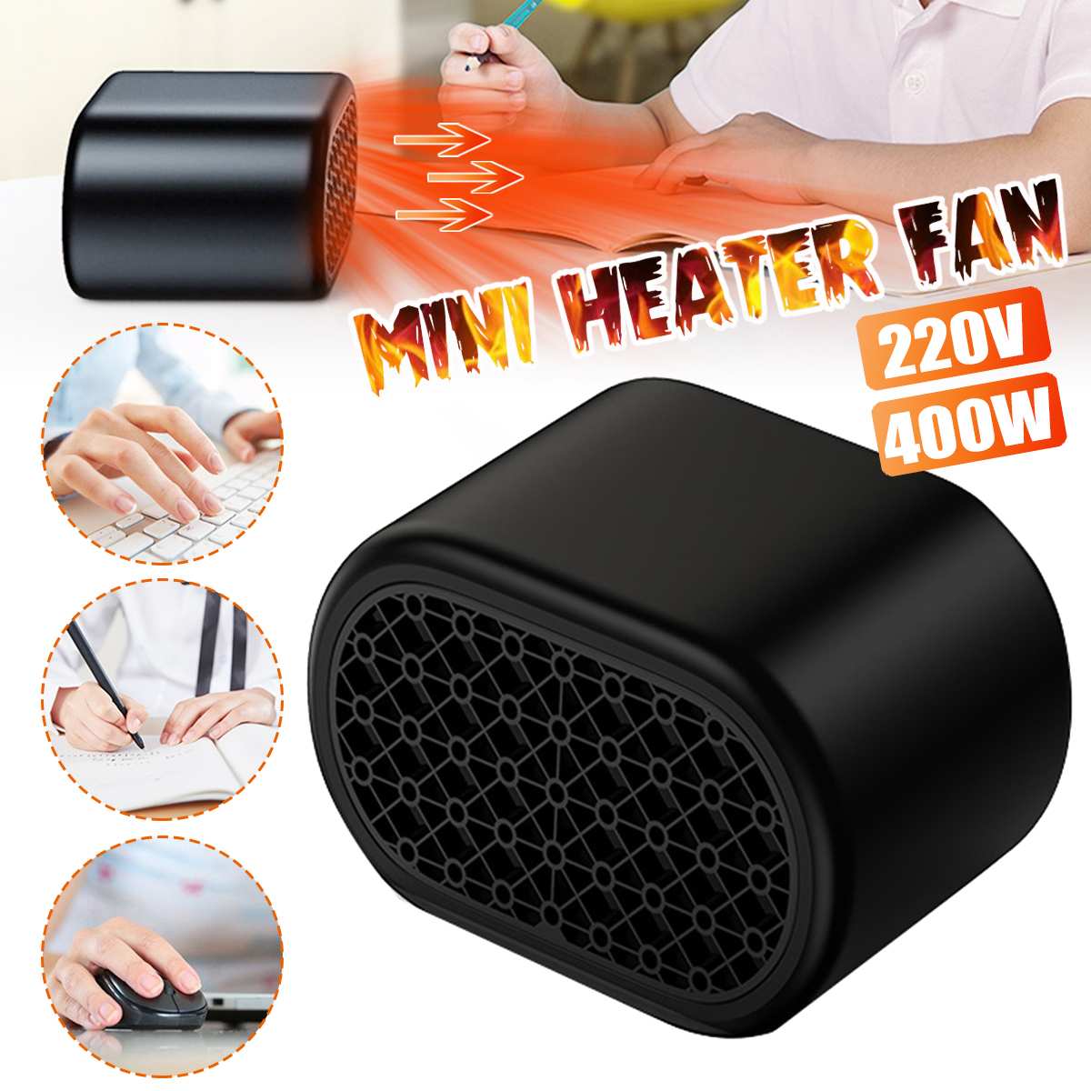 Electric Space Heater Mini Portable table standHome Office Desktop Warm Air Heater Warmer Fan Silent Remote Fast Heat Thermostat