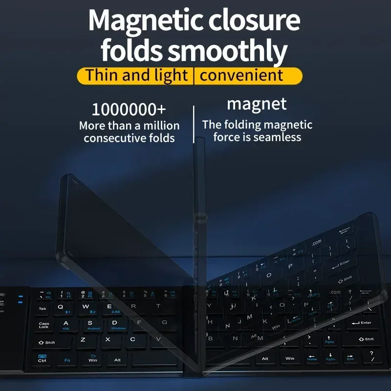 Tragbare Tastatur und Maus Bluetooth schlanke Falt tastatur Tablette-Telefonst änder wiederauf ladbar 2,4g für iPad Smartphone Laptop