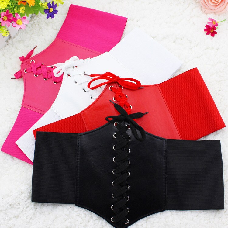 Corset cuero Pu ancho para adelgazamiento de cuerpo cinturones para mujer elástico cinturón a la cintura alto Cinto Sobretudo femenino Ceinture Femme Fajas