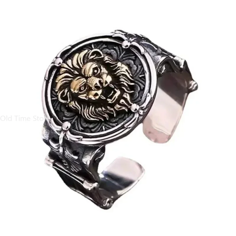 Bague ouverte vintage pour homme et femme, bague homme exagérée, fantôme européen, roi, crâne, tendance,: Rouge