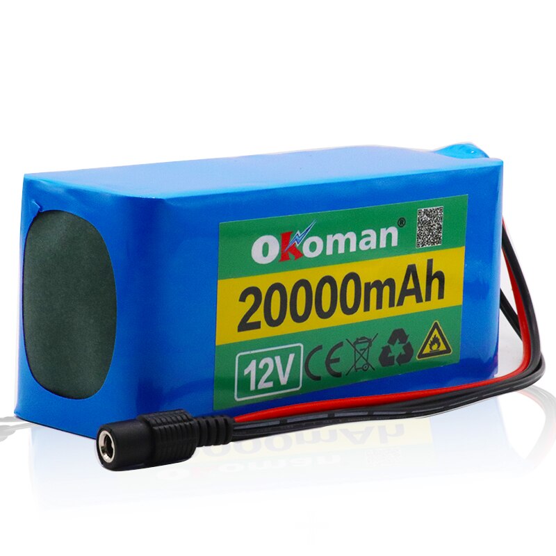 18650 Batterij Grote Capaciteit 12 V 20ah 18650 Lithium Batterij Bescherming Boord 12 V 20000 Mah Capaciteit + lader