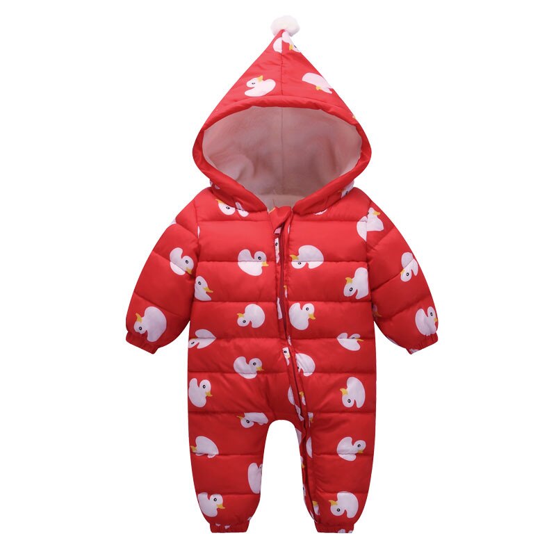 automne et hiver bébé vêtements épaissi bas barboteuse bébé fille costume de neige: Rouge / 9-12M