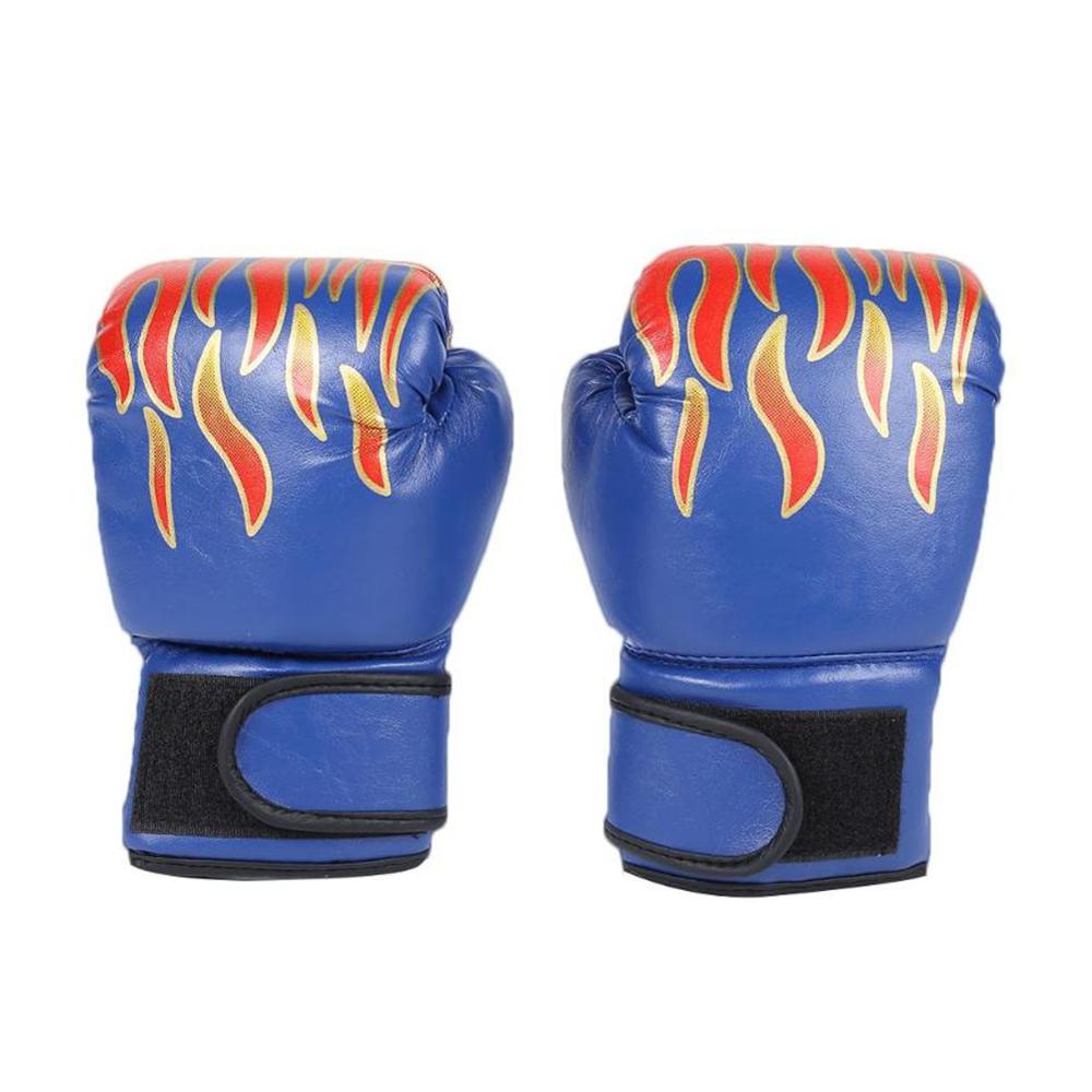1 Pair Kids Children Boxing Gloves Flame Mesh Breathable PU Leather Flame Gloves Sanda Boxing Training Glove