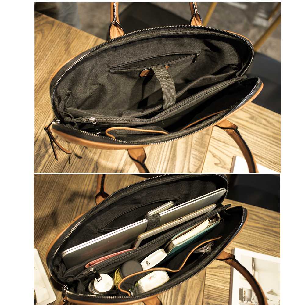 Maletín de negocios para mujer, bolso de mano de cuero, bolsos de mano informales para mujer, 13 14 15 pulgadas, bolso para ordenador portátil, bolsos de hombro para oficina, maletines para mujer