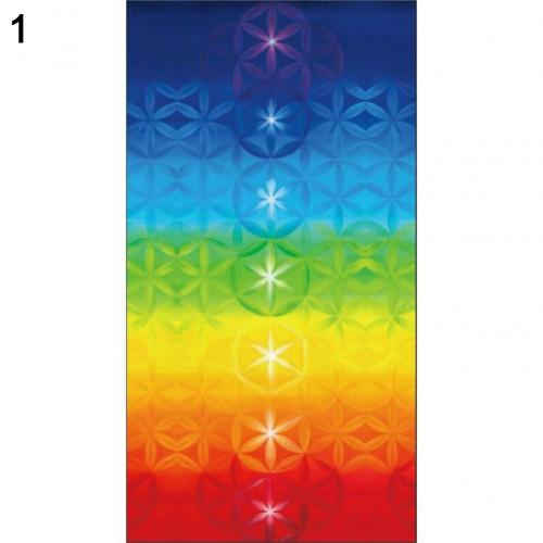 Rektangel regnbue 7 chakra mandala bohemia tæppe gobelin sommer badehåndklæde yogamåtte 150cm x 75cm sjal: 1