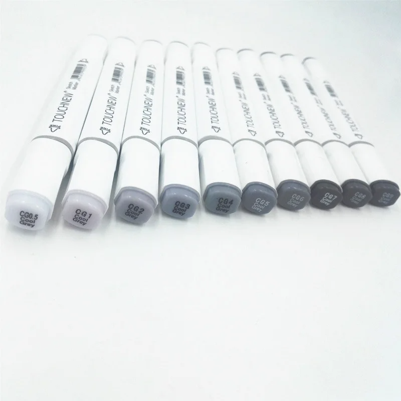 TOUCHNEW-marcador gris frío de 10/30 colores, juego de marcadores grises cálidos, marcador artístico a base de Alcohol de doble punta para dibujar Manga Mark, suministros de arte