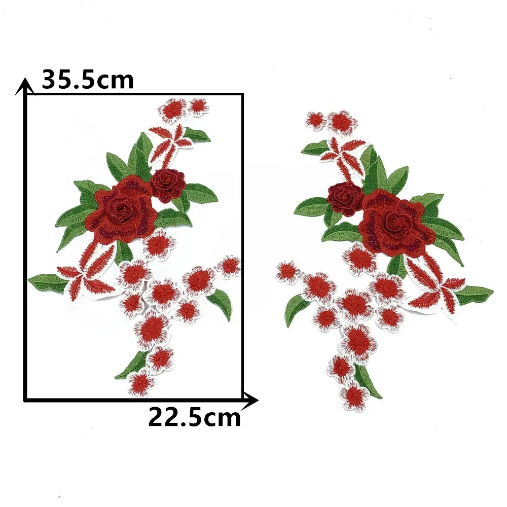 Bordado de poliéster rojo bordado colorido encaje de costura DIY de 1-10 piezas accesorios de ropa decorativos: Naranja / L